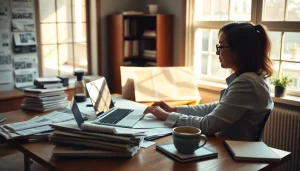 Capture a journalist in action at https://www.thedailynewsonline.com surrounded by news elements.