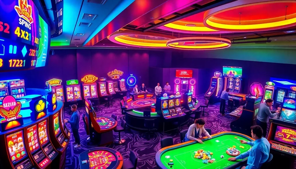 Exciting and vibrant online gaming interface of 222O platform showcasing diverse games and professional dealers.