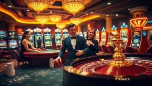 FEBET offers thrilling casino experiences with vibrant tables and engaged players.