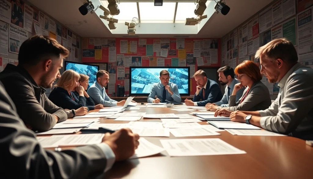 Reporters collaborating in a vibrant newsroom at https://www.thedailynewsonline.com