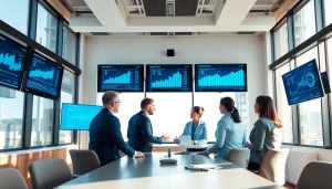 Consulenza intelligenza artificiale: esperti discutono strategie innovative in un moderno ambiente sociale.