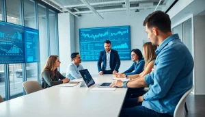 Team of experts at an AI automation agency in UK strategizing innovative solutions.