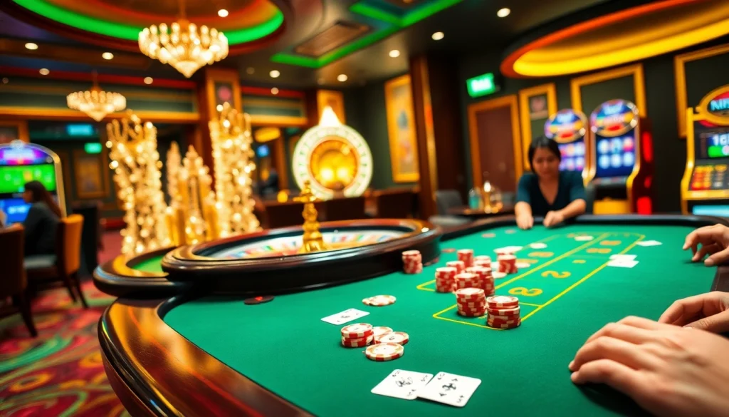 Engaging casino action at LC88 Casino with poker chips and lively gameplay.