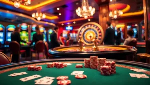 Experience the thrill of gambling at https://bong88.casa/ with a luxurious poker table in action.