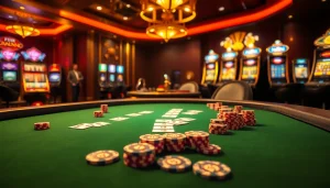 Players engaged in an exciting poker game at https://lc88.jpn.com/, showcasing vibrant casino elements.