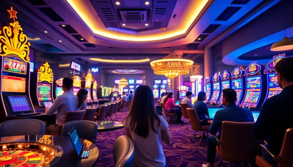 A188 online gaming environment showcasing diverse players enjoying casino games and a live dealer experience.