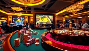 Experience luxury betting at nhà cái 888new with vibrant casino tables full of excitement.