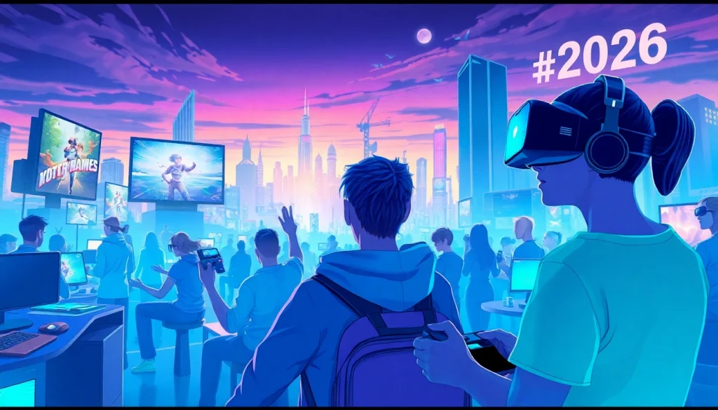 Dynamic gaming scene showcasing game reviews 2026 with immersive characters and futuristic elements.