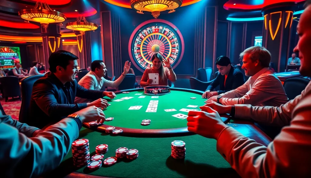 High-stakes poker game scene featuring S8 poker chips and cards in a luxurious casino.