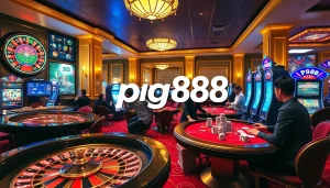 Experience the thrill of pg88 at a luxurious casino featuring vibrant games and excited players.