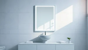 Reflect stunning elegance with a sleek elegant bathroom mirror reflecting modern decor.