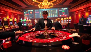Feel the thrill at https://febet4.art/ with a glamorous casino scene featuring roulette and poker excitement.