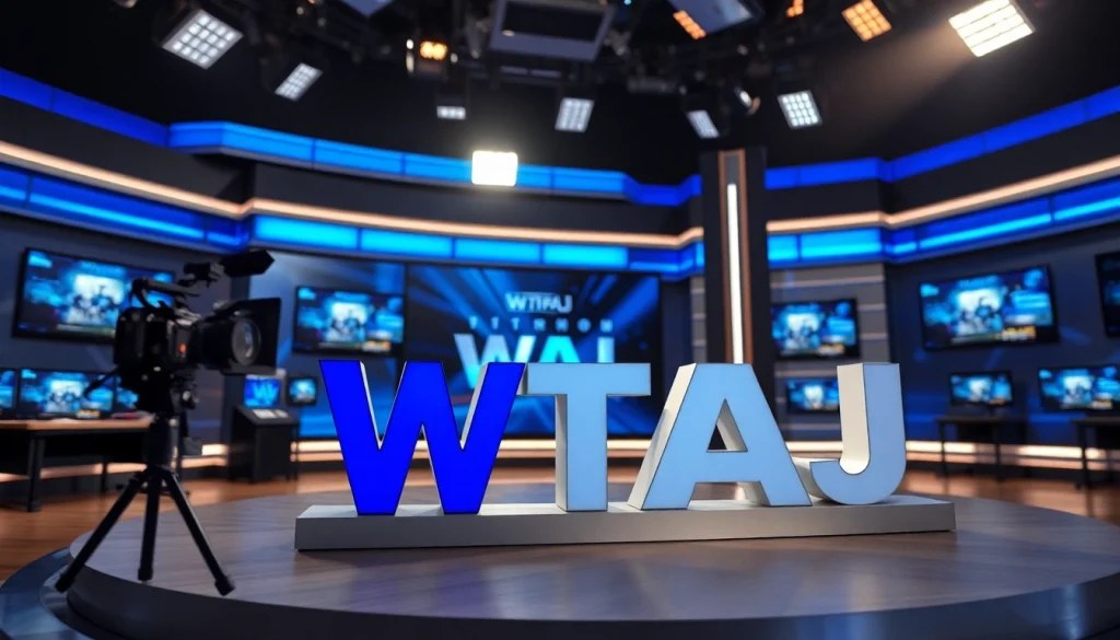 WTAJ news studio showcasing sophisticated equipment and bright lighting.