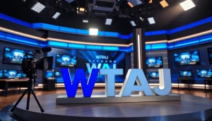 WTAJ news studio showcasing sophisticated equipment and bright lighting.