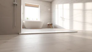 Installer une douche à l'italienne moderne dans une salle de bain élégante avec des carrelages.