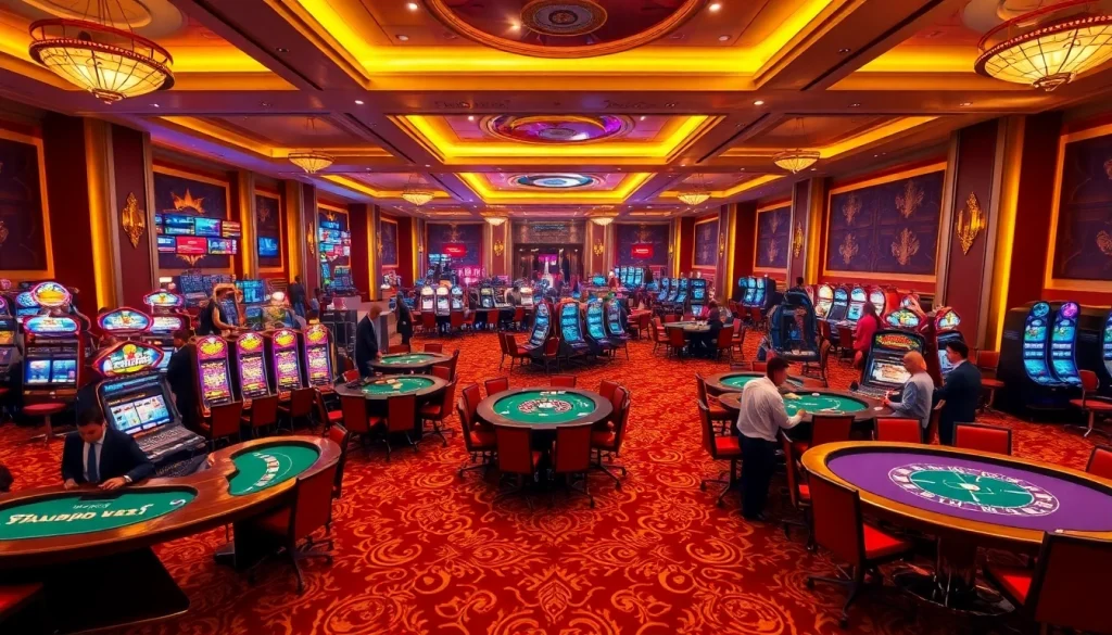 Gambler at the casino enjoying games and winning opportunities at https://sc88.bz/ featuring vibrant tables and thrilling slots.