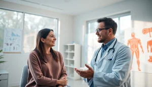 包茎手術 おすすめクリニック: 落ち着いた環境で医師が患者に相談している様子