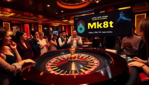 Engage in thrilling gameplay at https://mk8th.net/ with a luxury casino table featuring exciting roulette action.