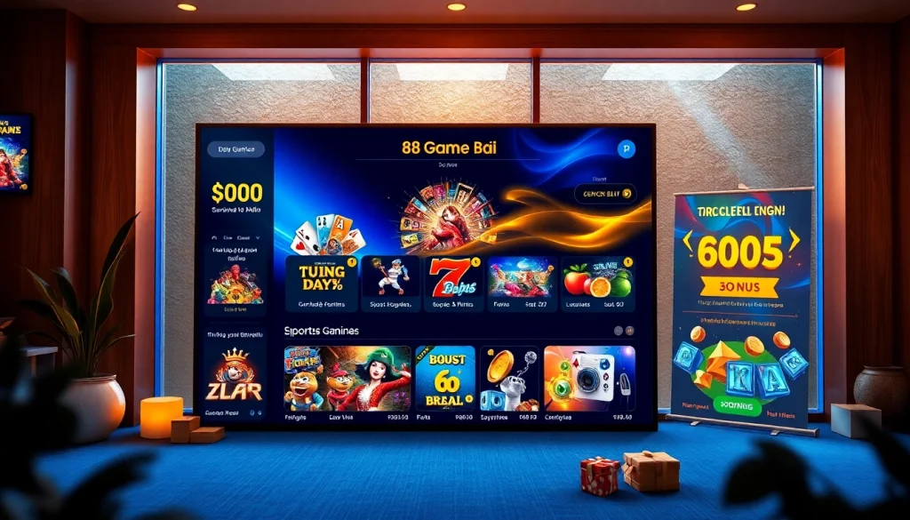Exciting interface of 68 Game Bài showcasing diverse games and promotions.