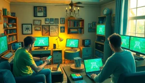 オンラインオリパのトレーディングカードゲーム環境で勝利を祝う、興奮に満ちたプレイヤーたち。