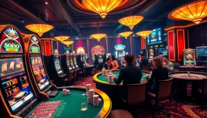 Engaged players winning at SODO casino tables with exciting gameplay and vibrant slot machines.