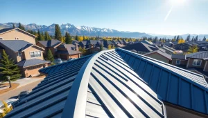 Installing metal roofing calgary on a modern home, showcasing durability and style.