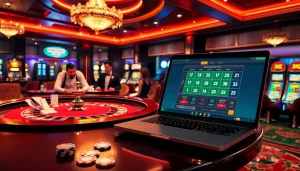 Experience the thrill of gambling at https://www.superslot365.net/ featuring elegant casino tables and vibrant gaming action.