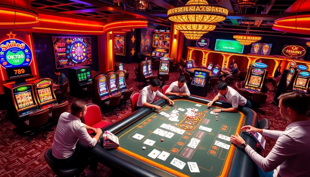 Experience thrilling online gambling at ok789 com with vibrant casino tables and games.
