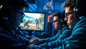 Exciting CSGO bahis scene with players engaged in intense gaming competition.