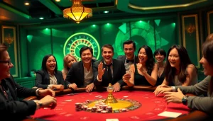 Players engaging at a VWIN casino table, experiencing the thrill of high-stakes gambling.