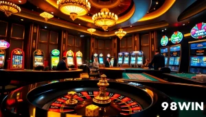 Experience the thrill at 98WIN with players enjoying vibrant casino action.