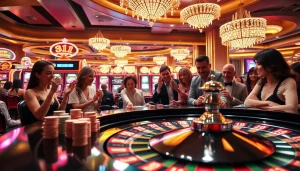 Players enjoying a thrilling roulette game while discussing credit rapid options for financing their casino experience.