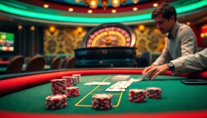 Players enjoying blackjack and roulette at xx88.com casino with vibrant lighting.