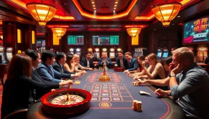 Experience the excitement of play rikvip with vibrant casino games and joyful players celebrating wins.