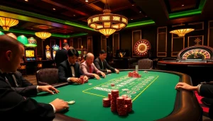 Engaging poker scene at TT88, featuring players, chips, and an elegant dealer, highlighting excitement.