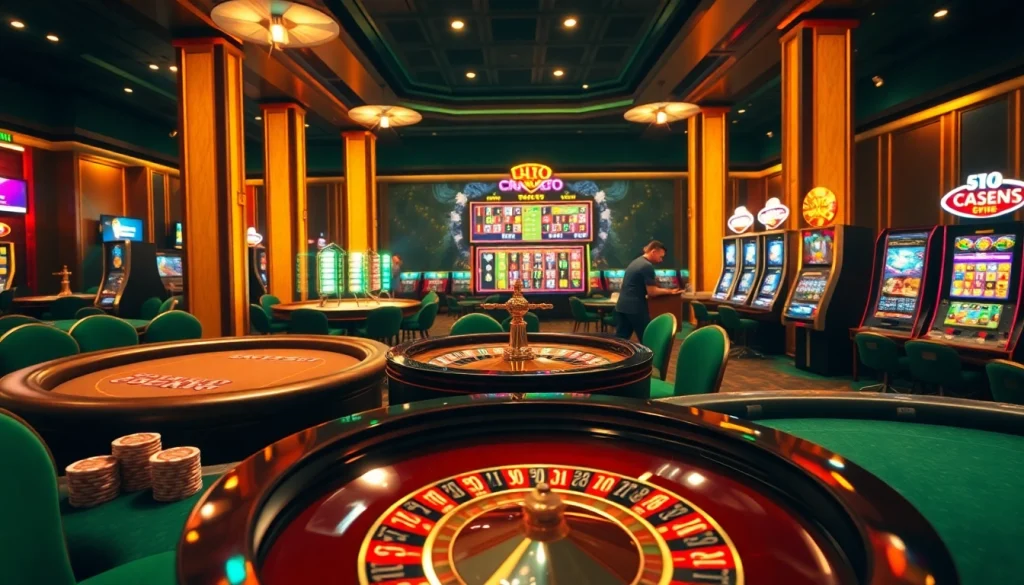 kèo nhà cái odds displayed in a luxury casino scene with tables and vibrant slot machines