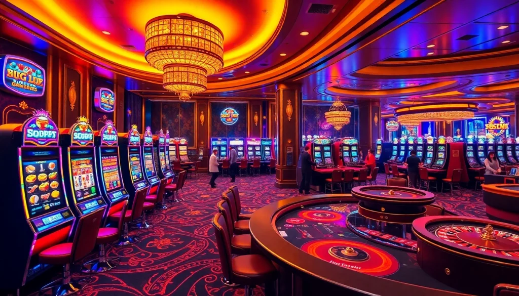 SLOTS8 players enjoying vibrant casino gaming with exciting slot machines.