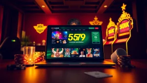 Engaging online gaming scene showcasing the 559X platform with vibrant casino game graphics.