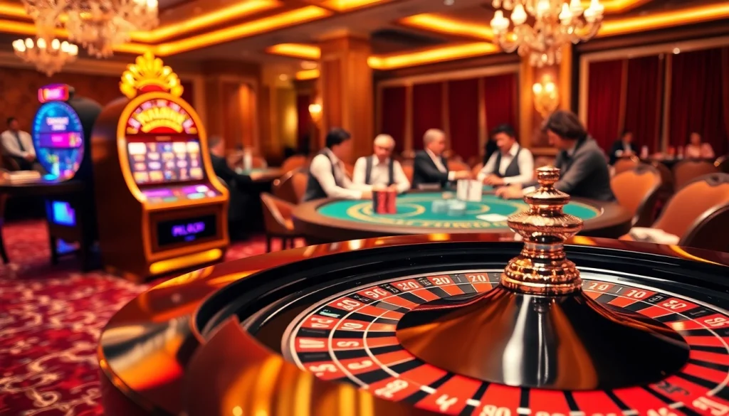 Experience the excitement of betting at a casino table featuring https://123b.ing/ with high-stakes poker and vibrant roulette chips.