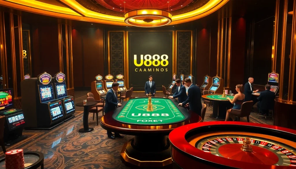 Experience thrilling gameplay at U888 with vibrant casino tables and exciting slot machines.