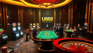 Experience thrilling gameplay at U888 with vibrant casino tables and exciting slot machines.