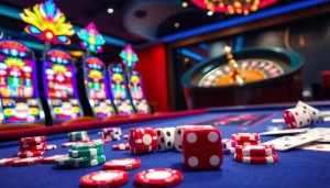 Experience high-stakes excitement at GG88 COM with vibrant casino tables and slot machines.