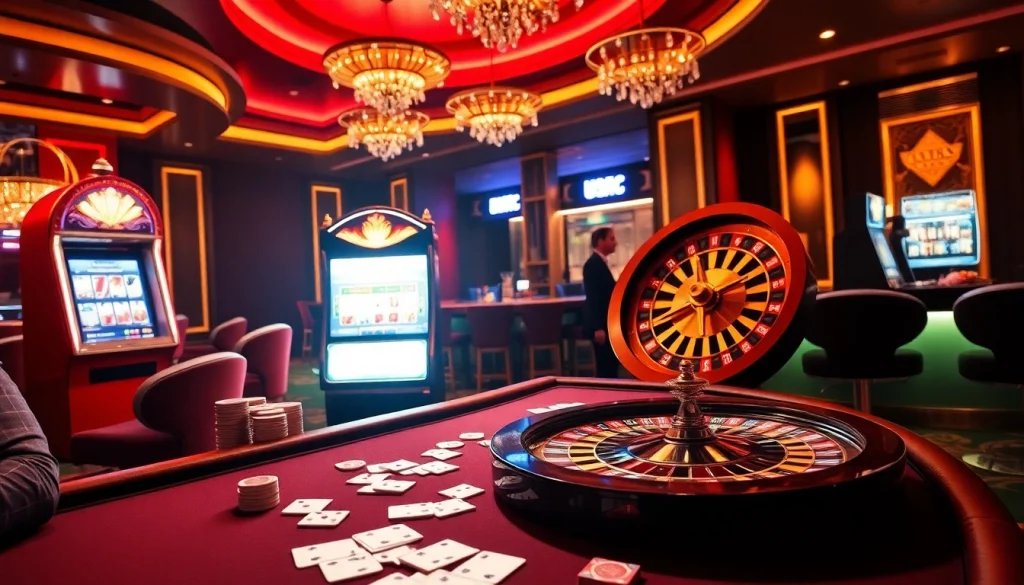 Exciting casino scene showcasing vibrant games and luxury at u888 com