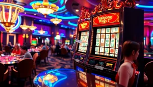 Experience the thrill of Mahjong Ways 2 at a vibrant casino, complete with dazzling slot machines and exciting gameplay.