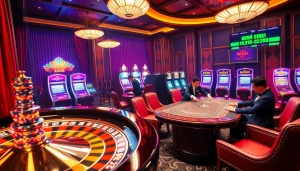 Experience the thrill of gambling at vn88 with vibrant casino tables and exciting betting action.