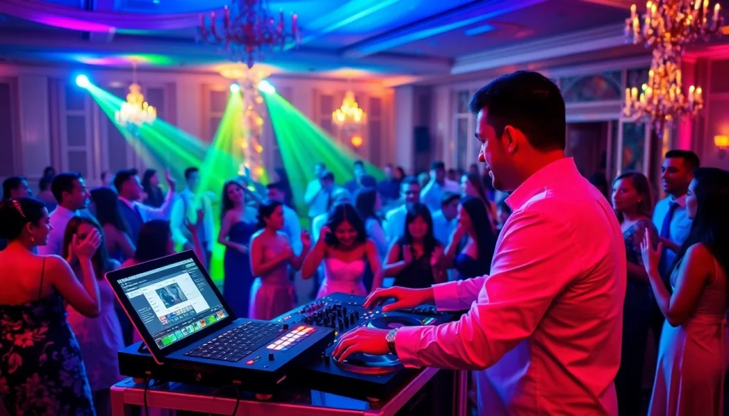 Energetic Sydney wedding DJs creating a lively atmosphere at a multicultural wedding celebration.