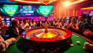 Eager players engaging in roulette action at https://e2bet-games.com/, showcasing a vibrant casino scene.