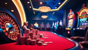 Experience thrilling poker action at sv 388 casino, featuring vibrant tables and high-stakes excitement.