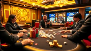 Enjoy the thrill of Dominoqiu as players engage in a vibrant casino atmosphere.
