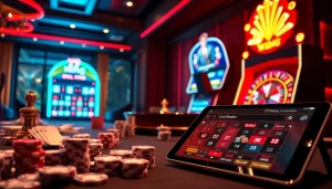 Experience the excitement of 79king online gaming with vibrant casino elements showcasing poker, roulette, and slots.